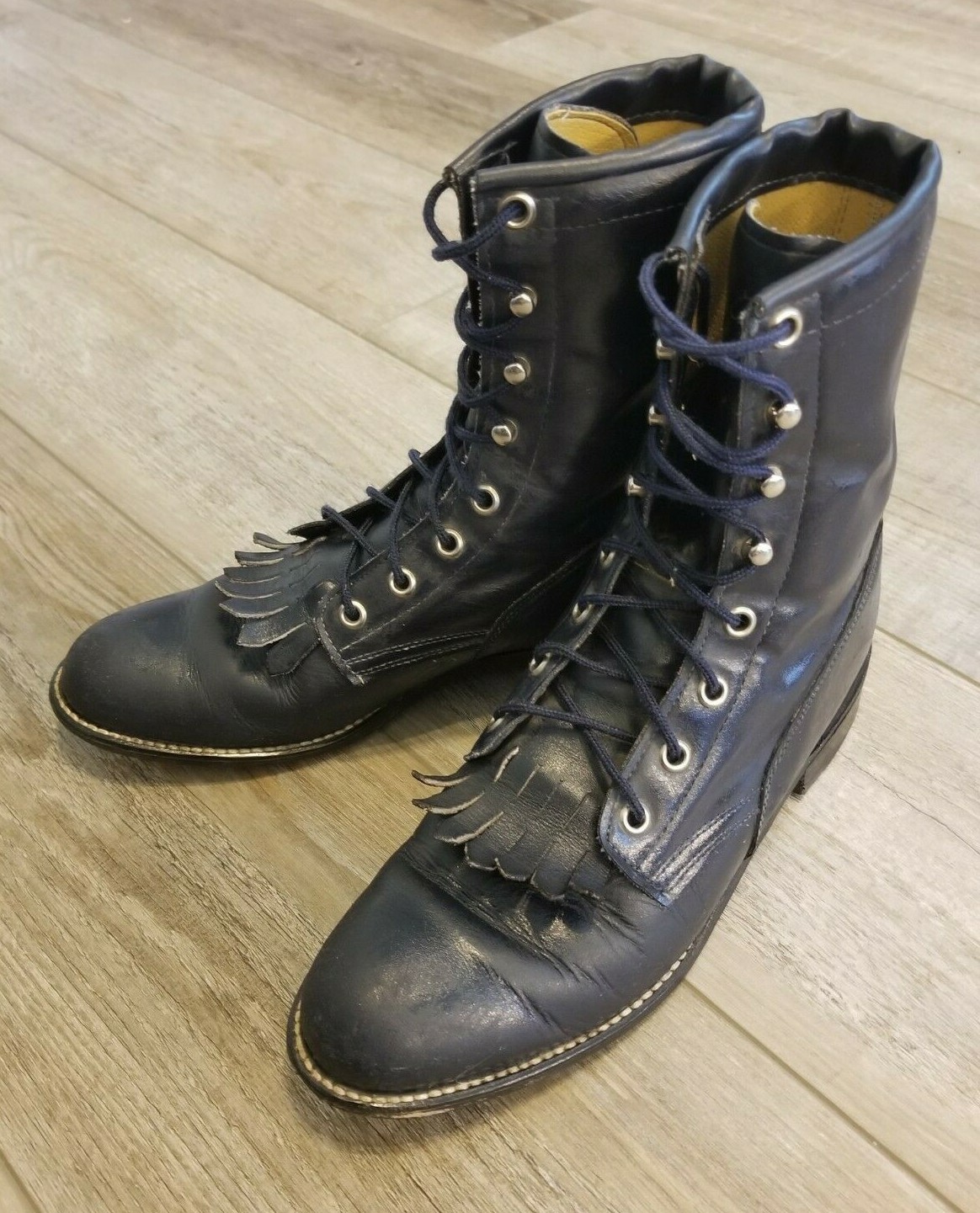 TEXAS Cowboy Boots 6M Mens Blue Leather 