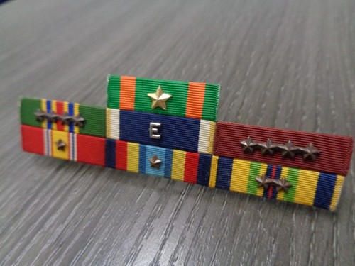 USN 7 Ribbon Bar - Service -made in USA- used BAR ultra thin - Picture 2 of 4