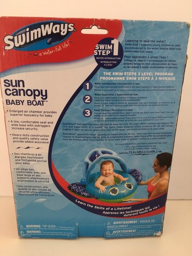 Barco bebé SwimWays inflable con dosel de mariposa para sol ¡lindo! - Imagen 2 de 4