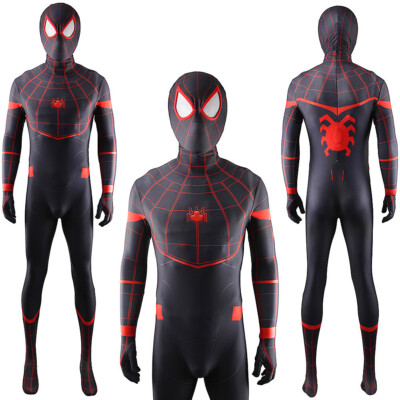 Spider-man Miles Morales Jumpsuit Spiderman Cosplay Costume Adult Kids Outfits - Foto 8