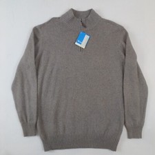 NEW Columbia Spruce Bluff 1/2 Zip Sweater Mens XL Gray Knit Cotton Wool Blend