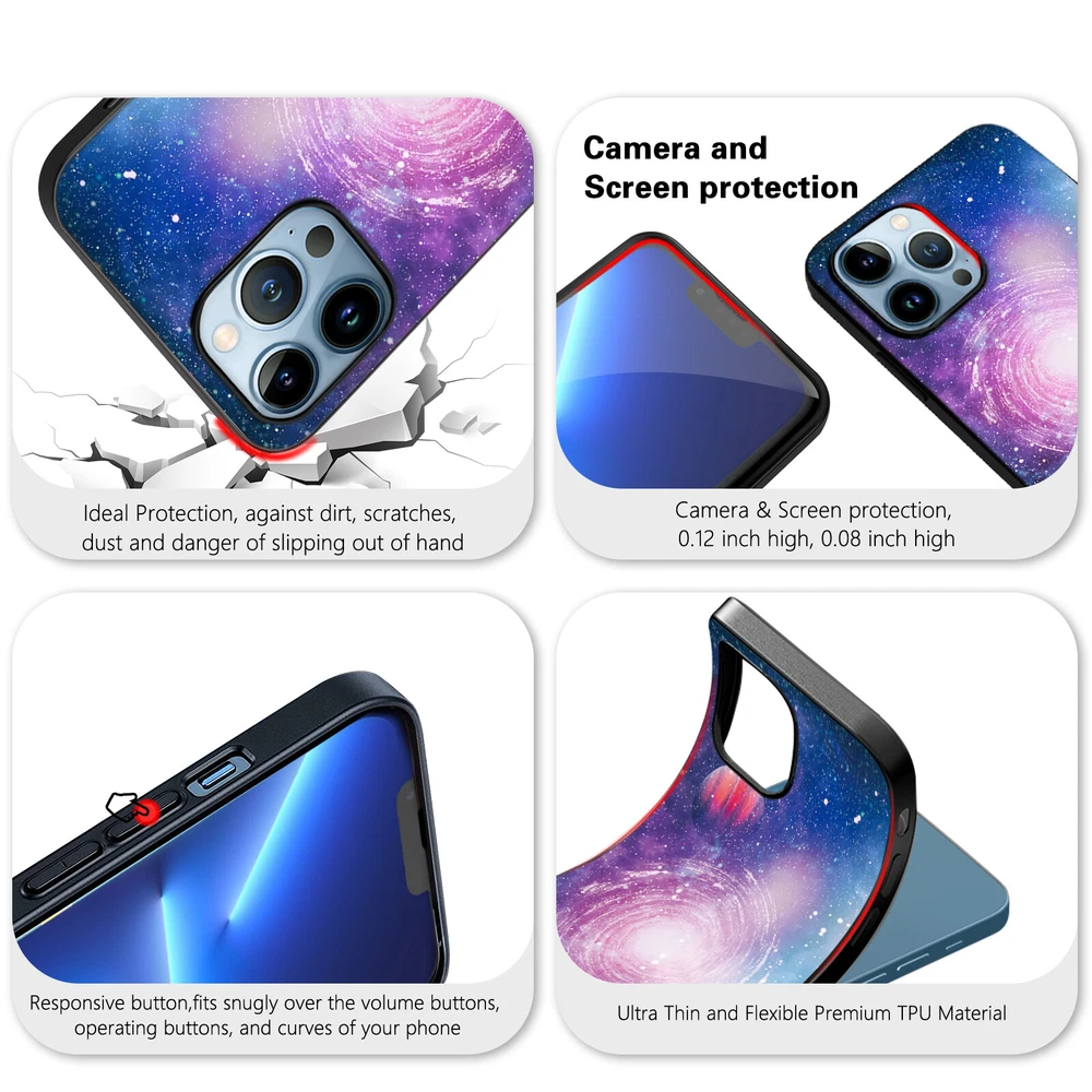 Phone Case Space Soft Silicone Cover For iPhone 11 12 Pro 13 14 Plus 15 Pro Max