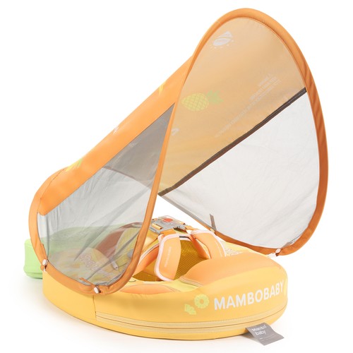 HECCEI Baby Zwemband met Zonnedak Leren Zwemmen, Mambobaby Autom Opblaasbare Swim Ring Add Bed Zwemmen Baby Swimming Float Zwembad voor 3-24 Maanden