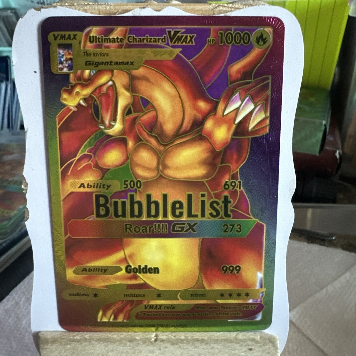 Ultra Charizard Vmax multi Foil Pokemon Fan Art  N/M