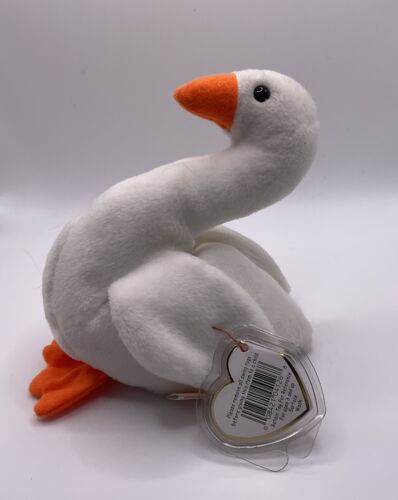 Ty Beanie Babies Gracie The Swan With Tag In Plastic Protector - Zdjęcie 1 z 9