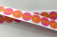 Barbie pink sihlouette orange white inspired Grosgrain ribbon 5/8"