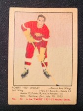 1951-52 Parkhurst #56 Ted Lindsay(Surface & Corner Wear)GOOD-VG