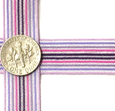 Stripe Fold Over Elastic FOE Stretch Stripe Flat Tape 5/8'' Lilac 10 yds  FE2