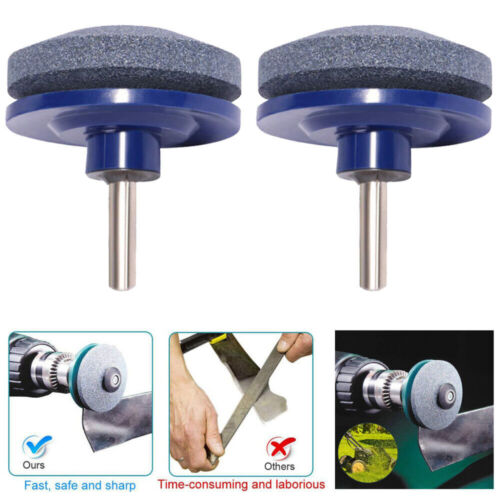 2Pcs Lawn Mower Sharpening Lawnmower Blade Sharpener Rotary Drills Garden Tool - Picture 10 of 12