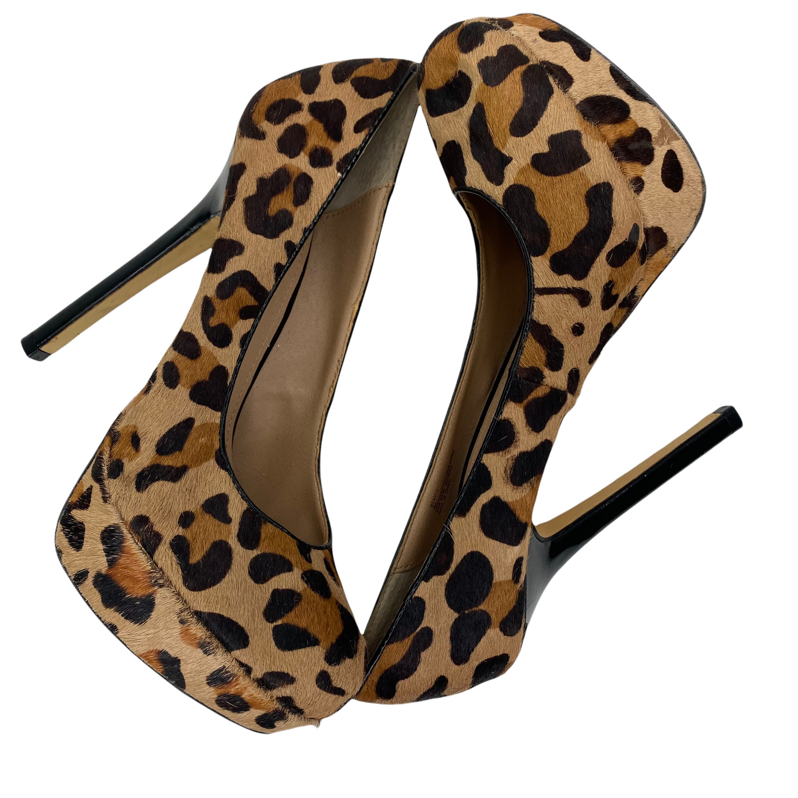Steve Madden Leopard Print Platform Heels Shoes Leath… Gem