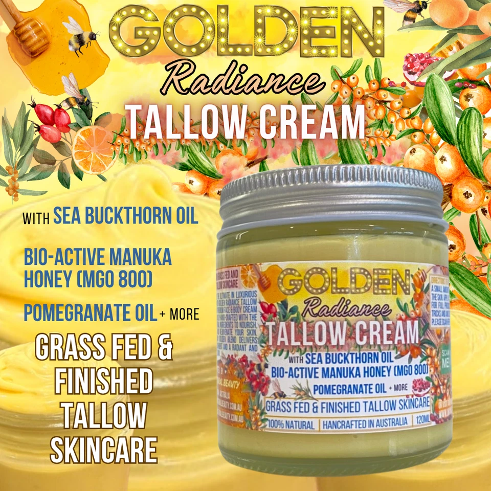 Grass Fed & Finished Tallow & Manuka Honey MGO 800+, Sea Buckthorn Aussie made - image 2 of 4