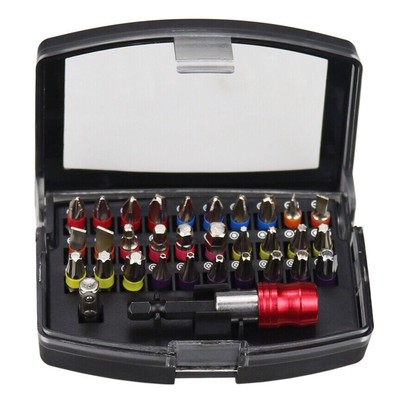 32pcs Impact Driver Screwdriver Bit Set Drill Bits Torx 1/4In Hex Shank w/ Case