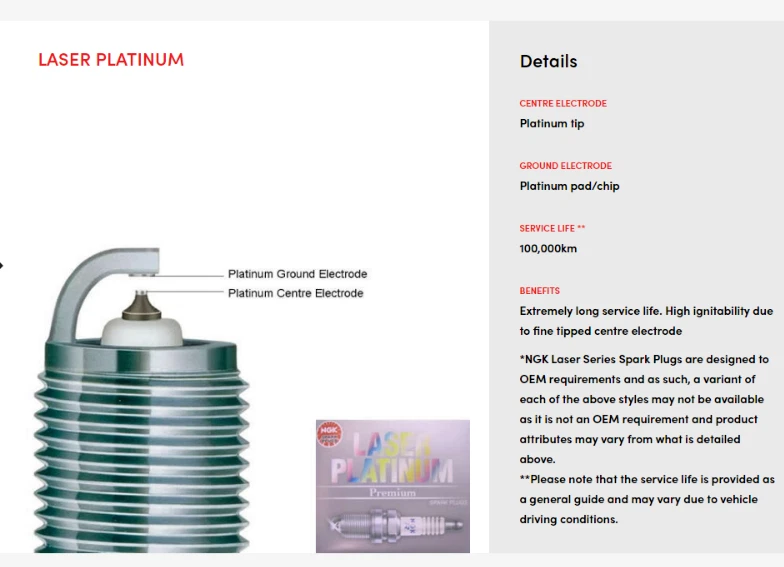 NGK PFR7A x 4 Platinum S/P For Subaru Impreza Honda S2000 Nissan Skyline - image 3 of 4