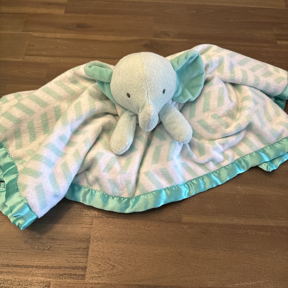 Cloud Island Mint Green Elephant Plush Lovey Security Blanket for Babies Kids Unisex