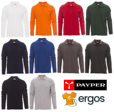 Payper FLORENCE Mens Long Sleeve Polo Shirt Cotton Work T-Shirt