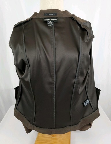 Norton McNaughton Faux Suede Blazer Jacket Size 10 Stretch Brown Polyester Blend - Picture 9 of 11