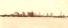 1930s Miami Florida Sky Line Hotels Ocean View from Boat RPPC Vintage Postcard