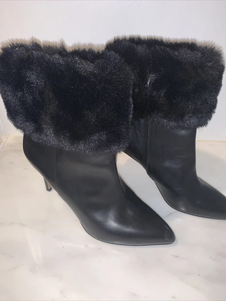 SAM EDELMAN ~ BOTINES BOTINES "OLEANA" DE CUERO NEGRO Y PIEL SINTÉTICA ~ TALLA 10,5 USADOS EN EXCELENTE ESTADO Foto 3 de 4