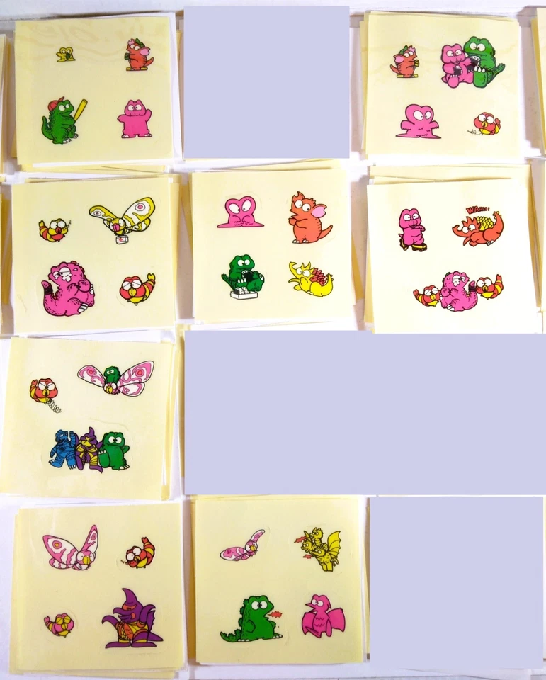 🟢🔥 20x GODZILLAND 1984 VINTAGE UNUSED STICKER SHEET SET MOTHRA GIGAN HEDORAH - Image 3 of 4