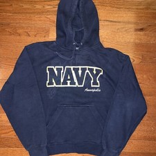 Navy Midshipmen Pullover Hoodie Sweatshirt - Mens Small S Cotton
