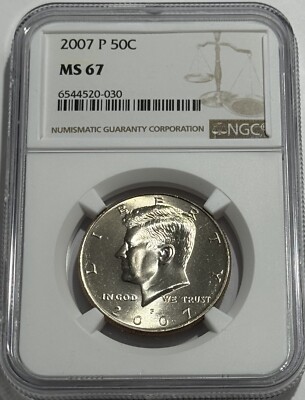 2007 P NGC MS67 Mint State Clad Kennedy Half Dollar Business