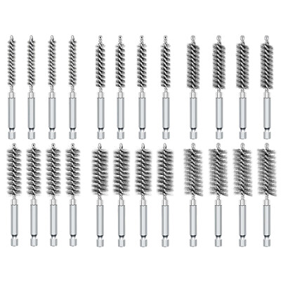 24 PCS Stainless Steel Bore Brush Wire Brush 1/4'' Shank for Power Drill Cleaning
