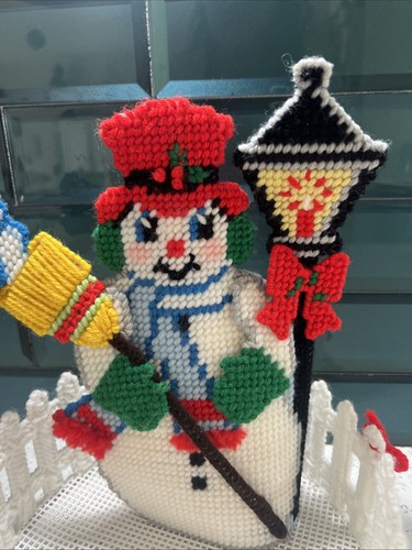 Vintage bucilla Snowman Frosty christmas completed Basket - Picture 4 of 11