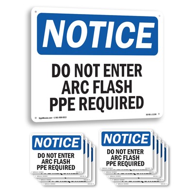 Do Not Enter Arc Flash PPE Required OSHA Notice Sign Or Decal - 5 or 10 Pack