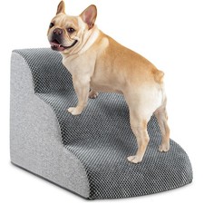 Dog Stairs, 15.7  H   3-Step Foam Ramp for Small Dogs  Cats, Waterp