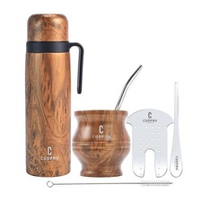 Yerba Mate Cup and Termo Set - Modern Mate Gourd, Thermal Flask, Bombilla and...