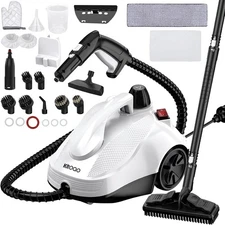 KroQo Steam Cleaner Heavy Duty Canister Steamer W/23 Accessories Steam Mop White