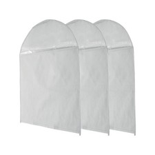 Dustproof Bottom Opening Garment Bag 31.5"x23.62" Gray 3 Pcs