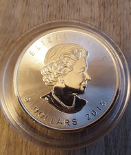 1 Oz Silbermünze Elisabeth II 2015 Kanada Maple Leaf 5 Dollar 9999 Feinsilber