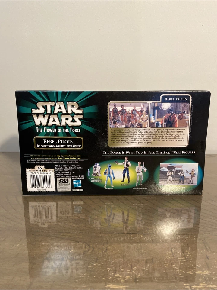 Figura de acción Star Wars Rebel Pilots paquete de 3 Power of the Force 1999 Hasbro Foto 3 de 4