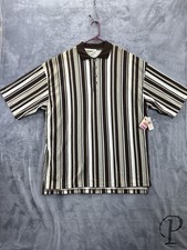 VTG NWT Joe Wear Short Sleeve Striped Polo Pullover Shirt USA Made Large 80s 90s