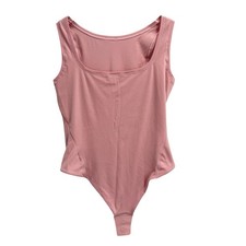 Lululemon Size S Wundermost Ultra-Soft Nulu Square-Neck Sleeveless Bodysuit Pink