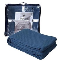 100 Cotton King Size Blanket for Bed, Premium Soft King 108"x90" Navy