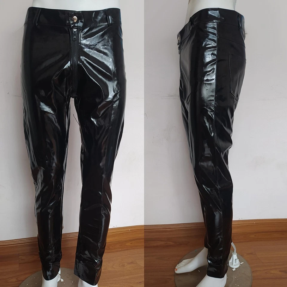Pantalon 1 pièce taille asiatique simili cuir PVC cuir haute qualité pratique - Photo 2/4