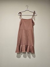 Express Women's Tie Strap Smocked Mini Dress, Tan