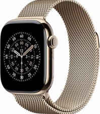 Original Apple Watch band Stainless steel Milanese Loop 44MM 45MM 46MM Gold