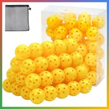 50 Ct Yellow Plastic Golf Balls Limited Flight Practice Training Hollow Swing In