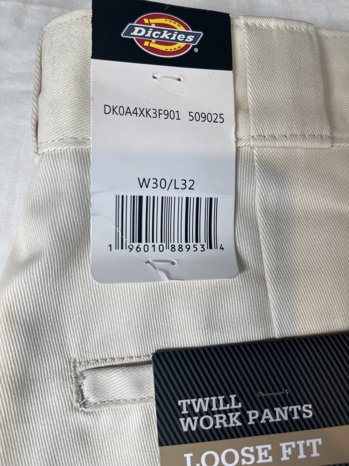Dickies Work Pants Men's 30W 32L Off White Double Knee Loose Fit Twill RRP £70 image 10