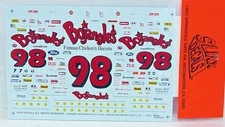 Slixx 9398 #98 Bojangles 1993-Derrike Cope 1/24 waterslide Nascar decal
