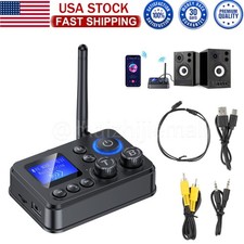 Bluetooth 5.4 RX/TX Transmitter Receiver 3.5mm AUX TV Home Stereo Audio Adapter