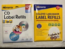 Memorex CD/DVD Label Refills White Matte Inkjet Laser Lot 2 120 Packs Unopened