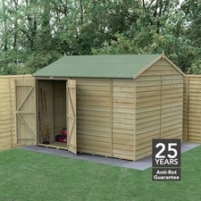 Forest 4LIFE 10x8 Shed Reverse Apex Double Door No Windows Wooden Garden Shed