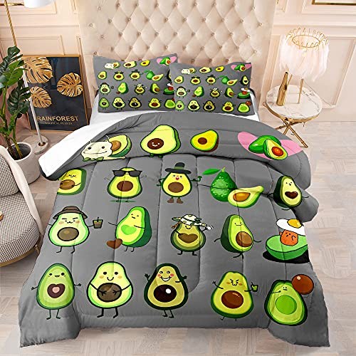 3D Green Avocado Bedding Set for Kids, Lovely Fruit Ultra Soft All Seasons Twin - Picture 3 of 6