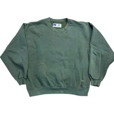 Vintage Russell Athletic Crewneck Sweatshirt XL Green USA Made 90s V Stitch