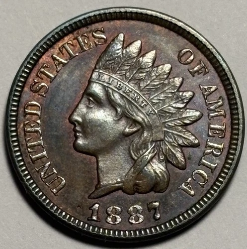 1887 Indian Head Cent — Uncirculated MS BN 🔥