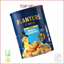 PLANTERS Deluxe Salted Whole Cashews, Party Snacks, Plant-Based Protein, Quick S
